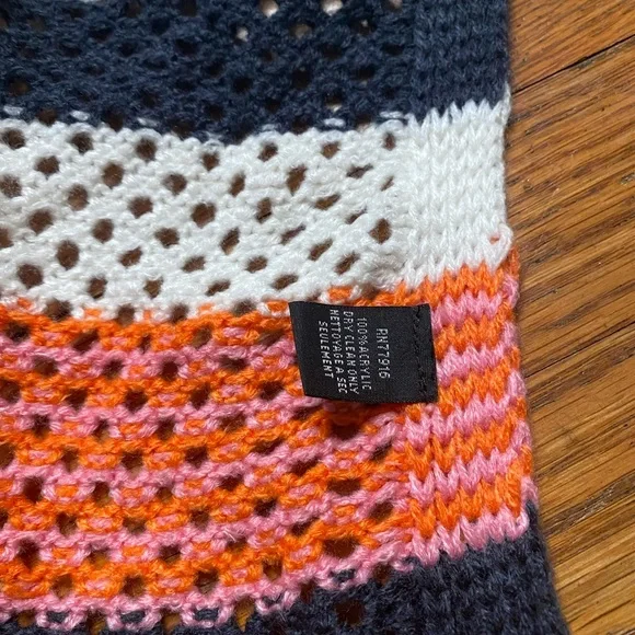 Anthropologie Open Knit Chevron Stripe Cocoon Wrap Vest One Size - Picture 6 of 8